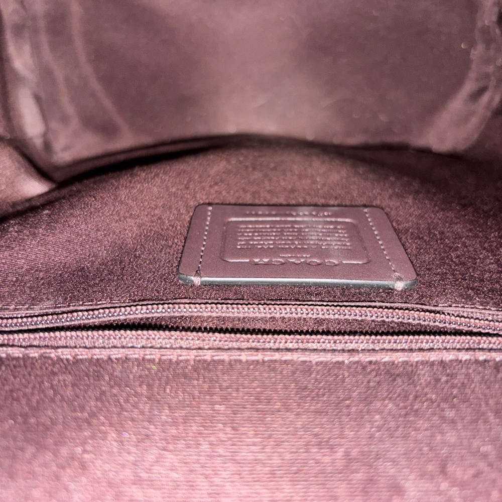 Coach Black Leather Drawstring Backpack with Gold Hardware - Picture 12 of 14